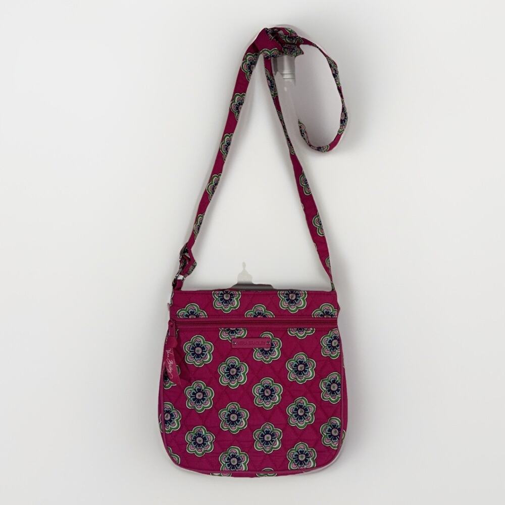 Vera Bradley Petite Double Zip Hipster Crossbody Pink Swirls Bag - 8x8.5